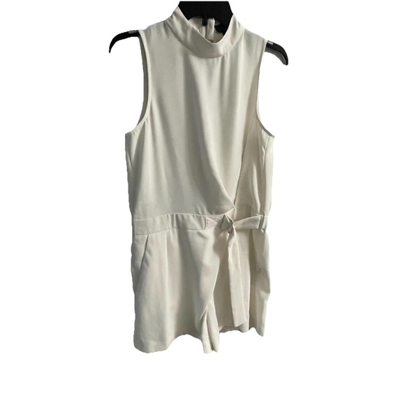 Topshop Romper Jumpsuit Cream Size 8 Pockets - Picture 2 of 12